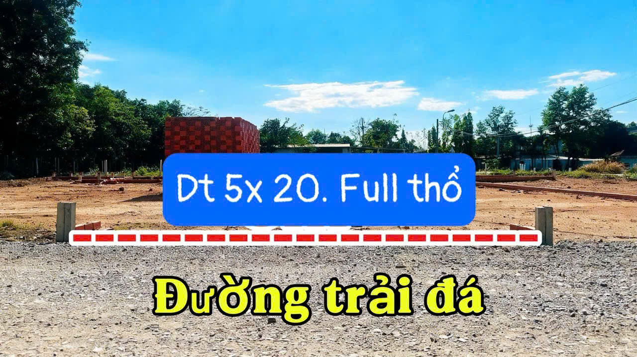 Bán nền thổ cư đường đá xanh xã Tân An Hội dt 100m2 giá 1,65 tỷ