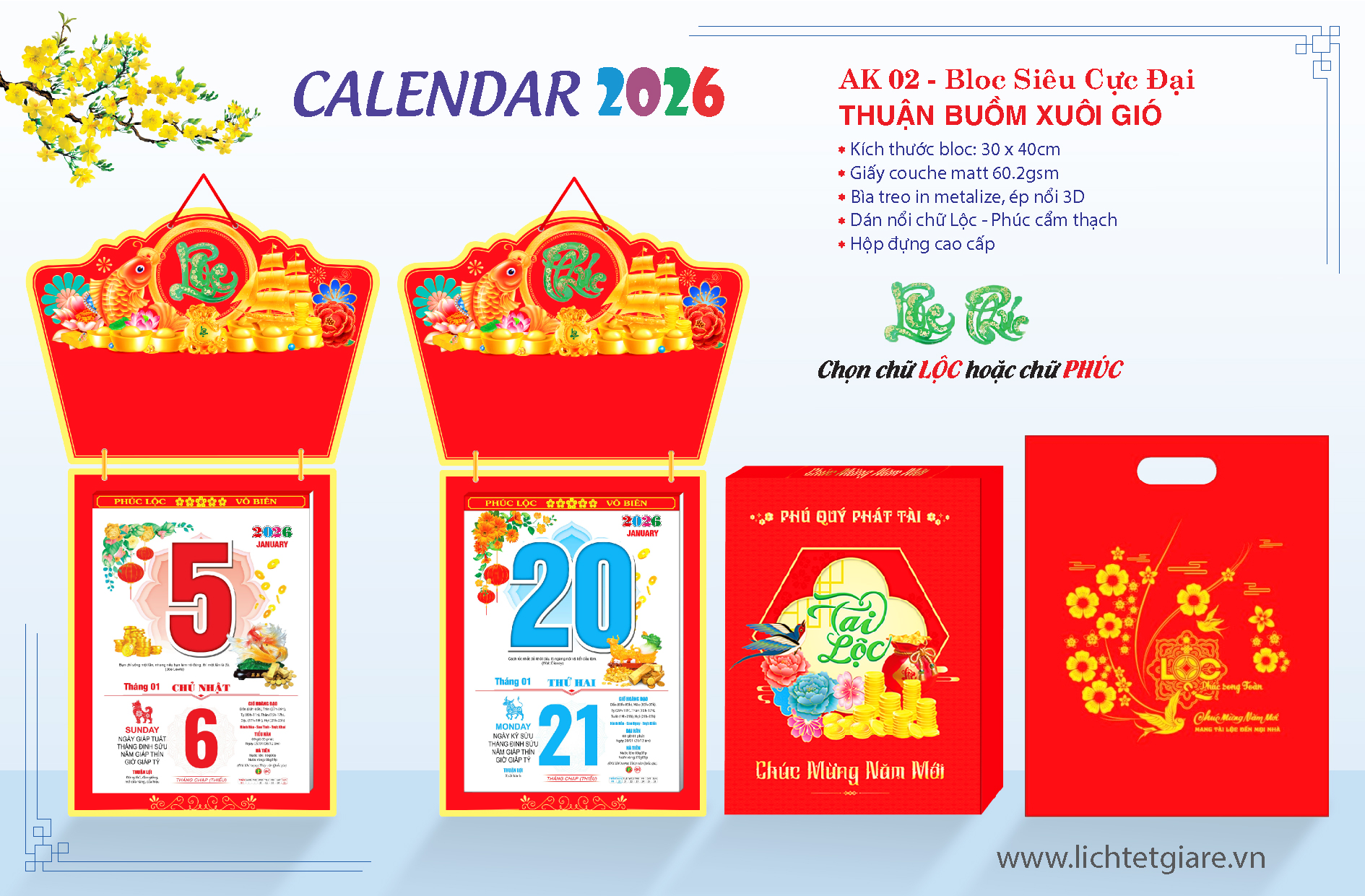LỊCH BLOC 2026 – QUÀ TẶNG DOANH NGHIỆP CAO CẤP