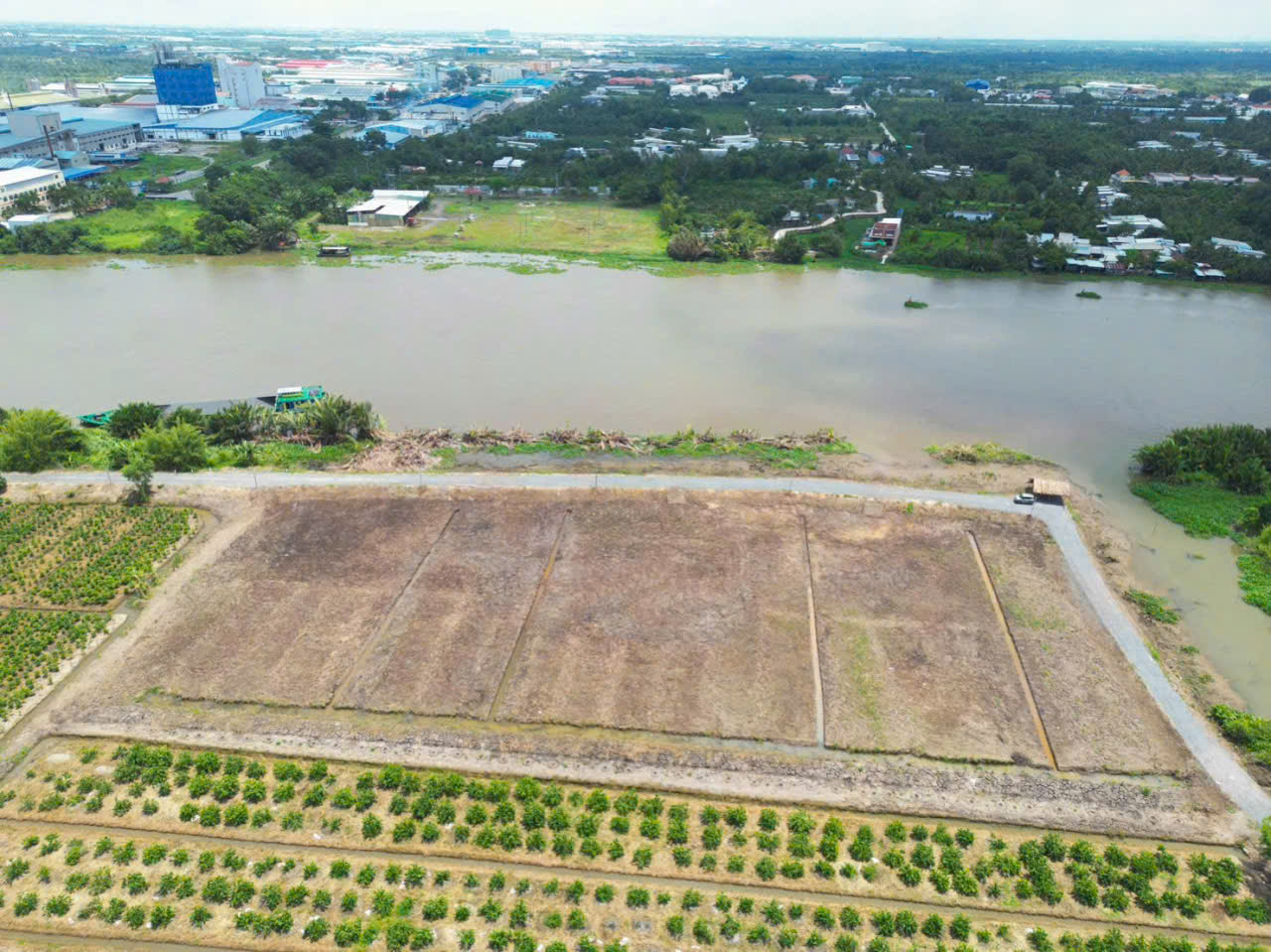 Bán 3 lô đất vườn view sông Vàm Cỏ, xã Thạnh Lợi, Bến Lức dt 500m2 giá 850 triệu / lô