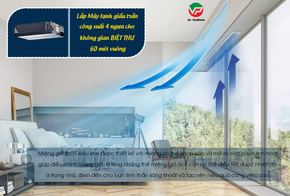 Điều hòa giấu trần 4HP cho phòng khách và Những Mã sản phẩm có thể lựa chọn