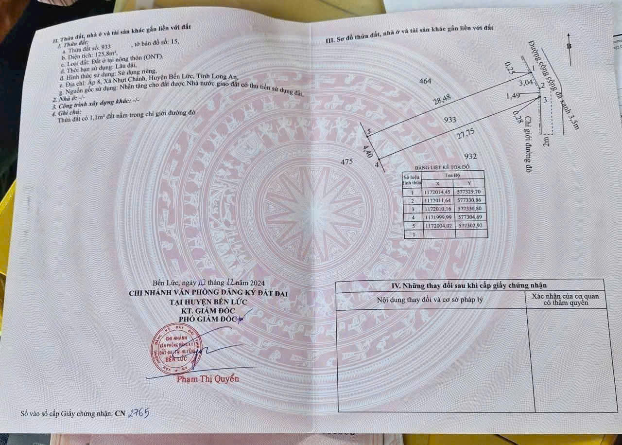 Bán 2 lô đất thổ cư ấp 8, xã Nhựt Chánh, Bến Lức dt 125,8m2 ( 500 triệu ) + 134,2m2 ( 550 triệu)