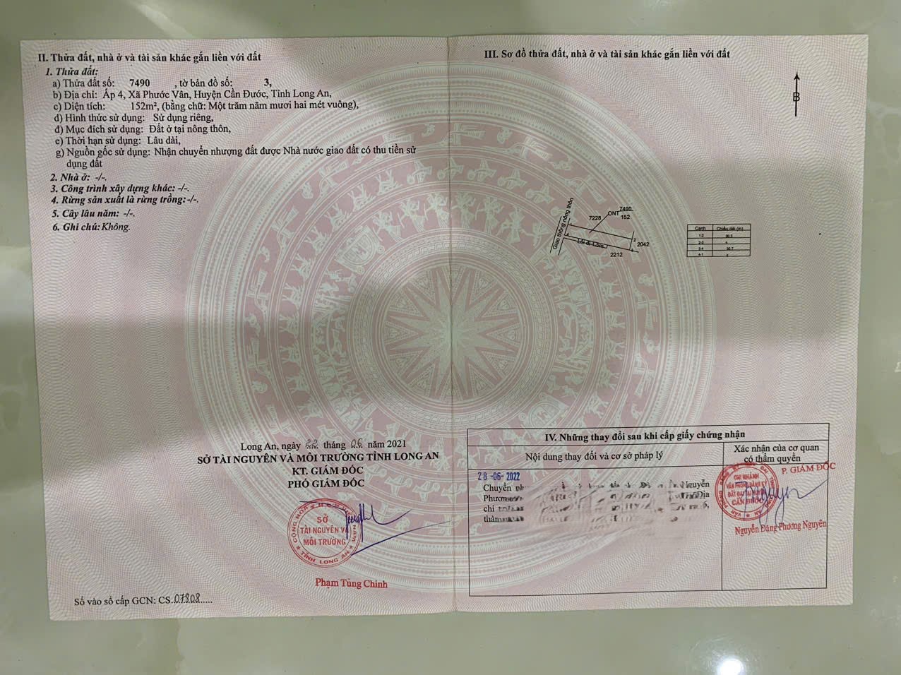 155m2 thổ cư đường beton 4m xã Phước Vân, Cần Đước giá 1,5 tỷ