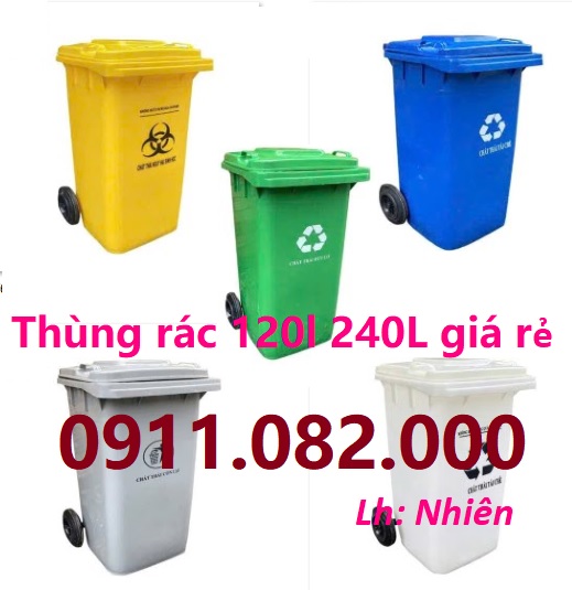  Nơi cung cấp thùng rác giá rẻ tại an giang- thùng rác 120l 240l giải pháp bảo vệ môi trường- lh 0911082000