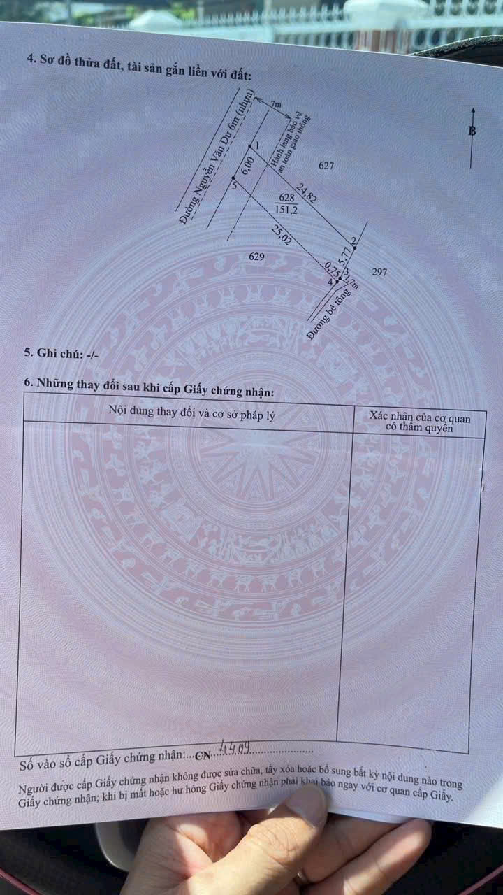 Bán đất thổ cư mặt tiền Nguyễn Văn Dư , xã Bình Lãng , Tân Trụ dt 151,2m2 giá 670 triệu