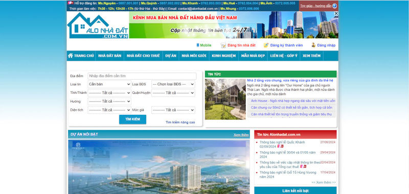 Alonhadat.com.vn là một trang web chuyên về bất động sản, cung cấp chi tiết về các dự án