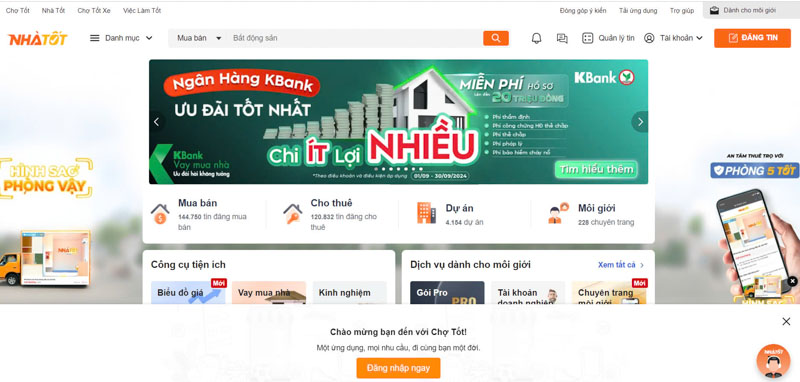 Chotot.com là một trong những trang web phổ biến nhất tại Việt Nam