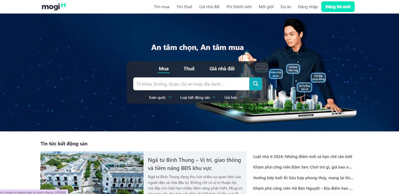 Mogi.vn là một trang web mới nổi nhưng giao diện thân thiện và dễ sử dụng